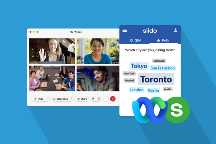 official visual of slido's integration in webex